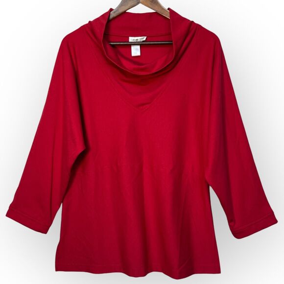 Coldwater Creek Pullover Sweater Women Size PM Pink‎ Cowl Neck Stretch USA Made - Picture 1 of 10